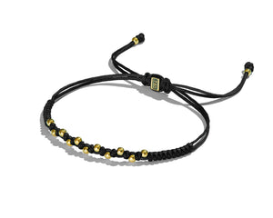 Sfera Bracelet with 18K Gold, Black Cord