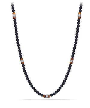 Spiritual Necklace with Forza, Yellow Tiger's Eye and Black Onyx